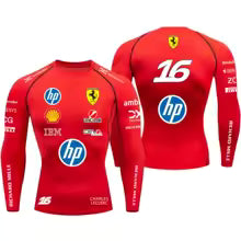 Ferrari F1 Team Hamilton 44 Leclerc 16 Replica Base layer Style Long Sleeve Top