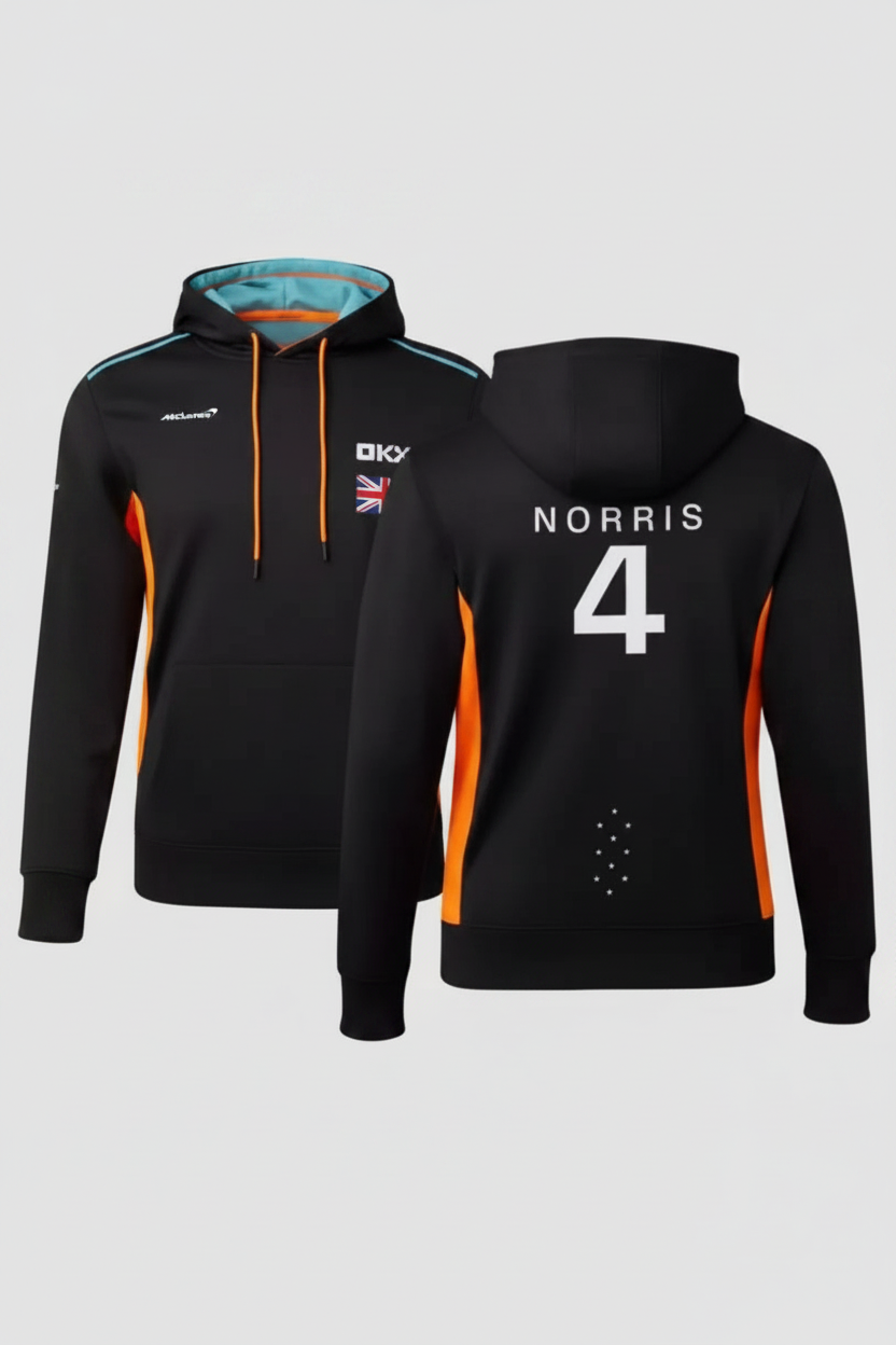 McLaren F1 Team Lando Norris Fan's Hoodie - front and back view