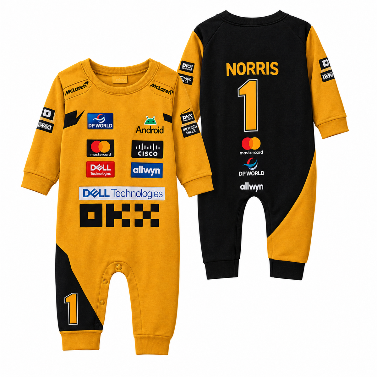Mclaren Formula 1 Team Lando Norris Baby Romper Driver Style Suit