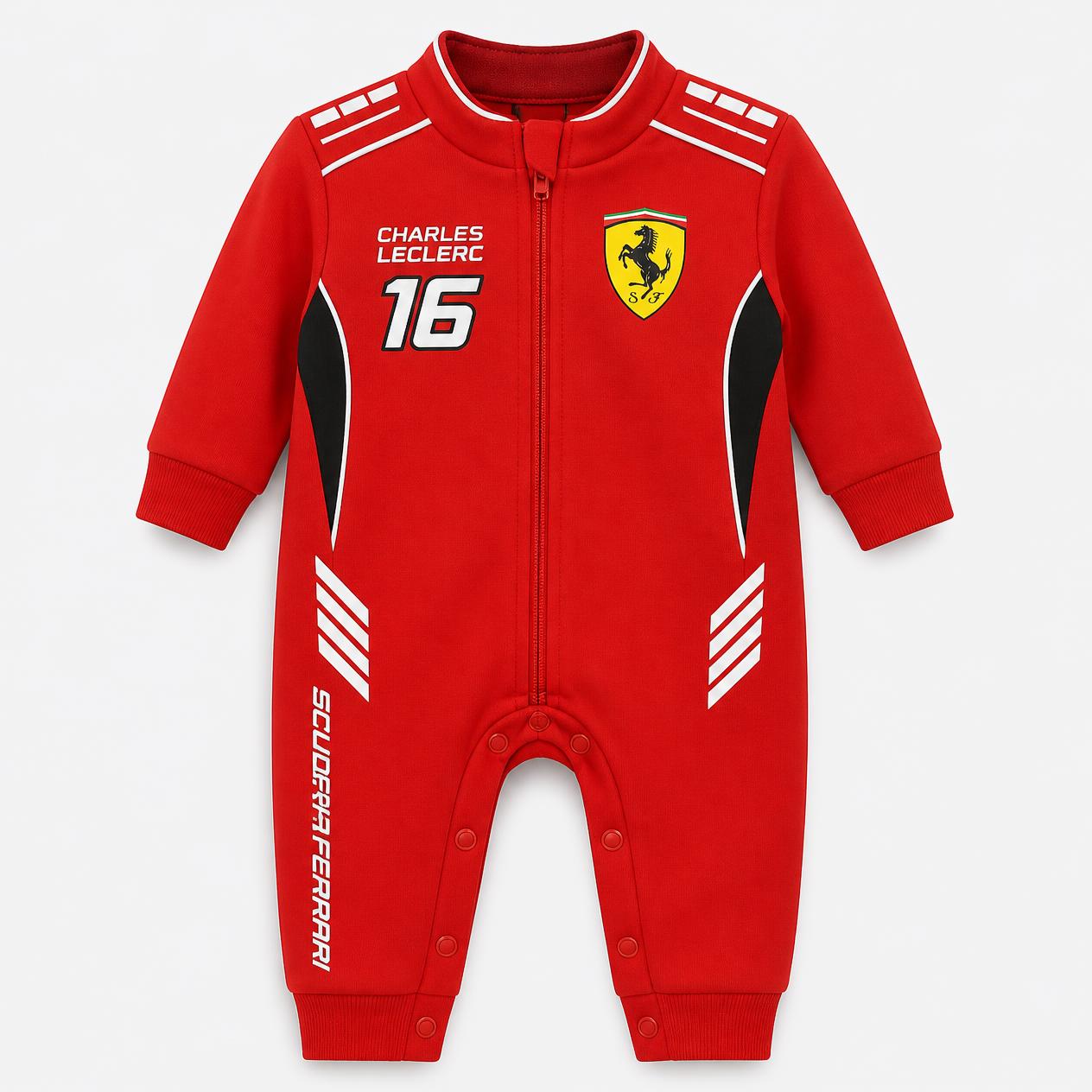 Lewis Hamilton STILL WE RISE 44/Charles Leclerc 16 Ferrari Style F1 Baby Romper