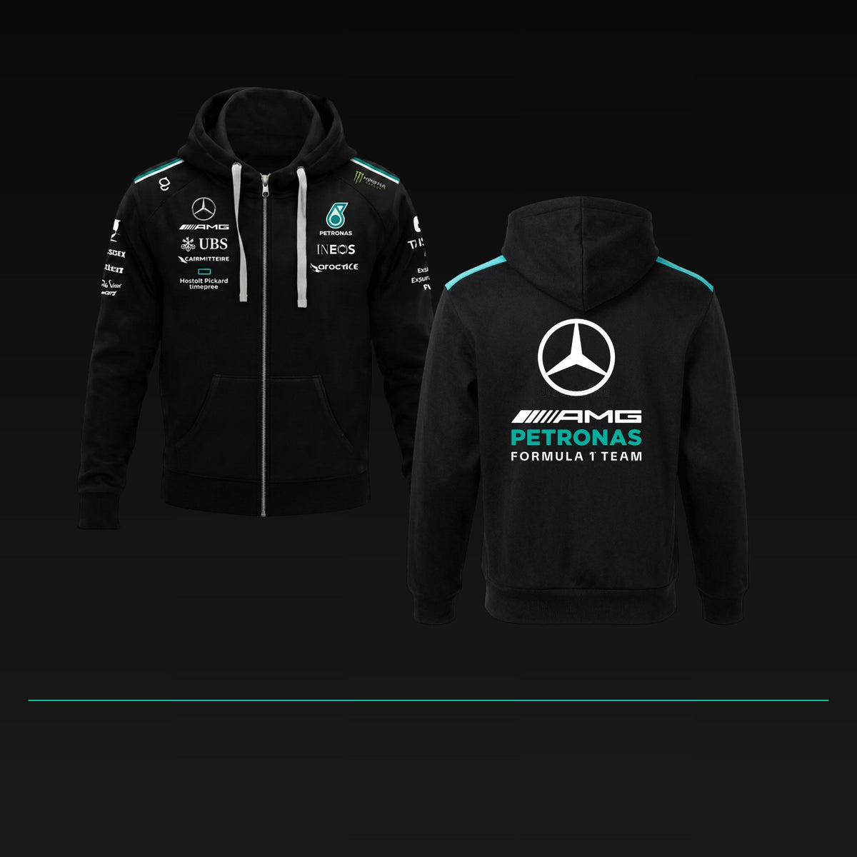 Mercedes AMG Petronas Formula 1 Team Fan's Hoodie Full Zip