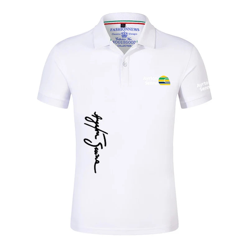 Ayrton Senna Brand Black Polo Shirts- Best Gift for Formula 1 Fan