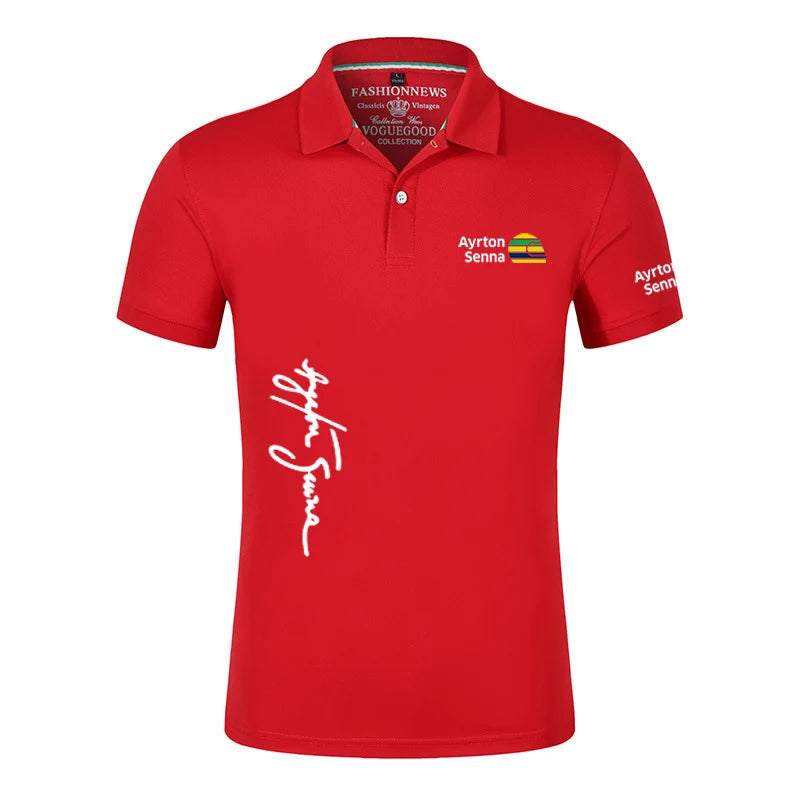 Ayrton Senna Brand Black Polo Shirts- Best Gift for Formula 1 Fan
