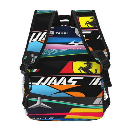 2023 Grid Liveries Students School Bags Boy Girl Fashion Formula F1 Teens Books Backpack