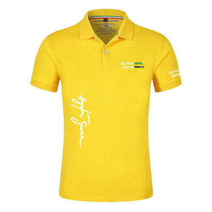 Ayrton Senna Brand Black Polo Shirts- Best Gift for Formula 1 Fan