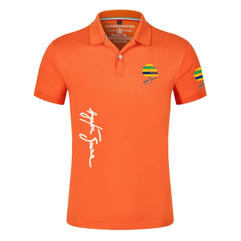 Ayrton Senna Brand Black Polo Shirts- Best Gift for Formula 1 Fan