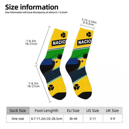 F1 Motorsport Legend Ayrton Senna Fan's Socks Perfect Gift Various Designs