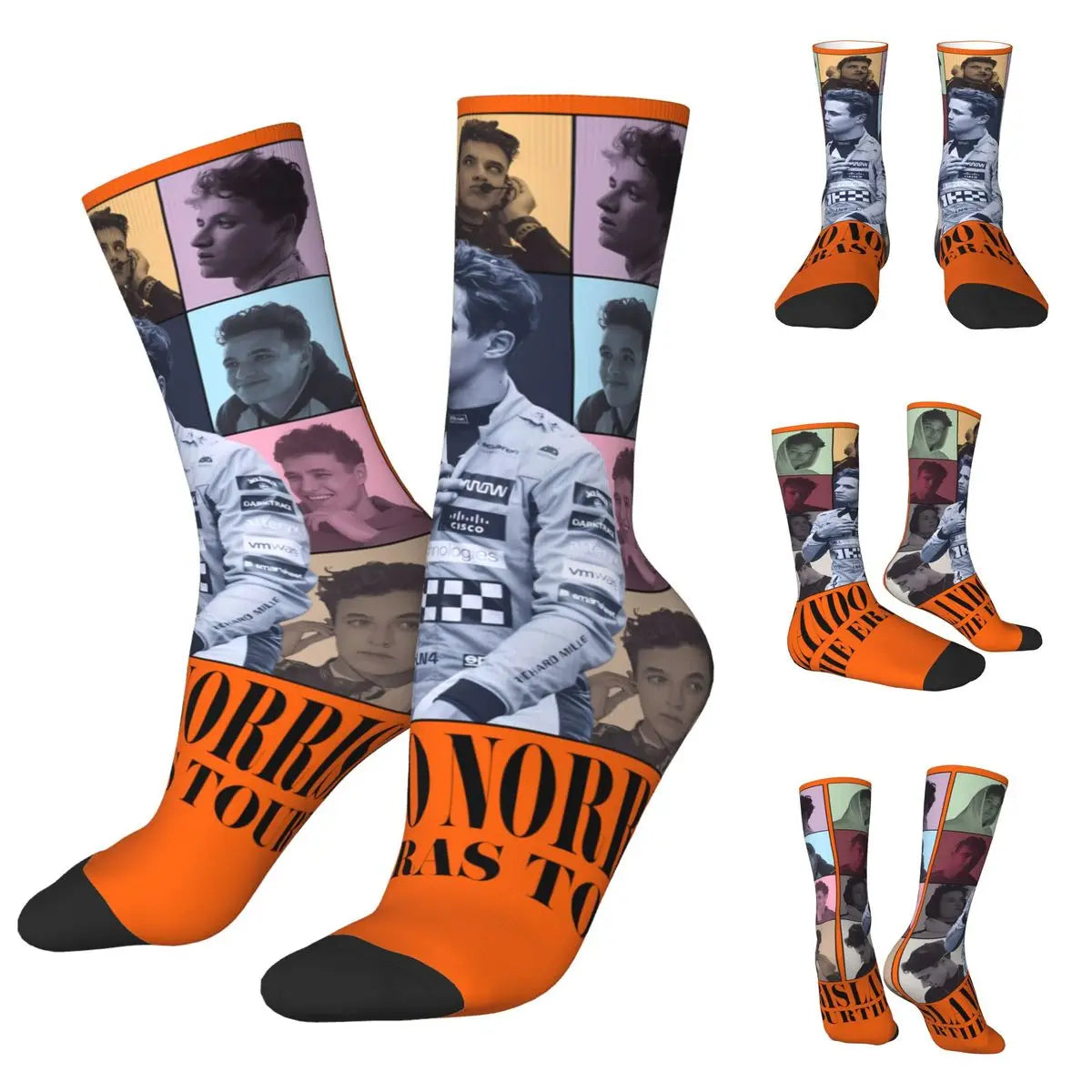 F1 World Champion Lando Norris Mclaren Formula 1 Team Star Fan's Socks in Various Designs Perfect F1 Gift