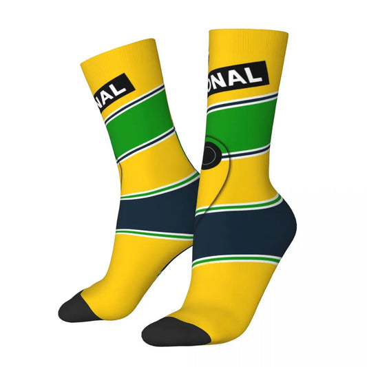 F1 Motorsport Legend Ayrton Senna Fan's Socks Perfect Gift Various Designs