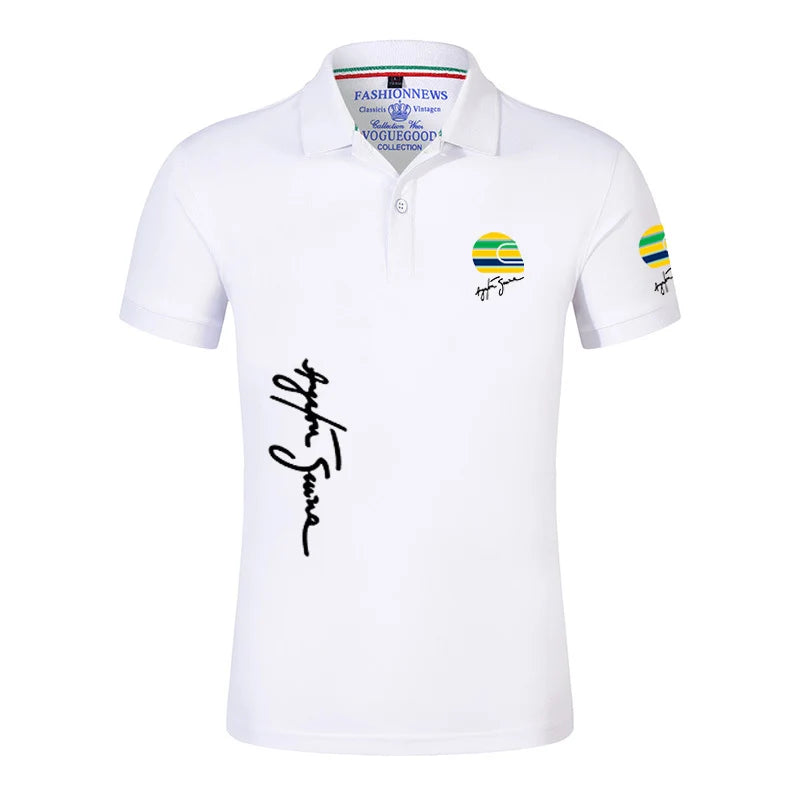 Ayrton Senna Brand Black Polo Shirts- Best Gift for Formula 1 Fan