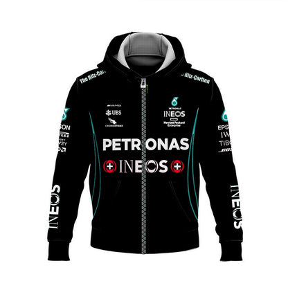 2022 Formula 1 Autumn and Winter Best Men's Breathable Hoodie New Season PETRONAS Racing Casual Sweatshirt Crew Neck Hoodie