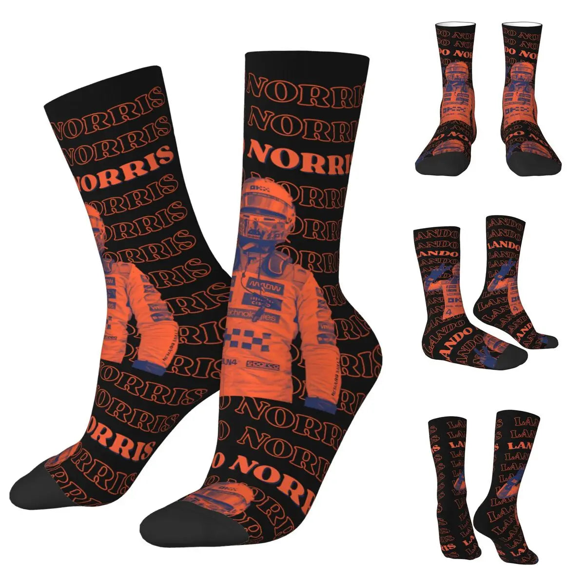 F1 World Champion Lando Norris Mclaren Formula 1 Team Star Fan's Socks in Various Designs Perfect F1 Gift