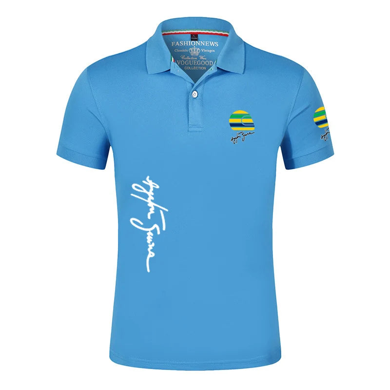 Ayrton Senna Brand Black Polo Shirts- Best Gift for Formula 1 Fan