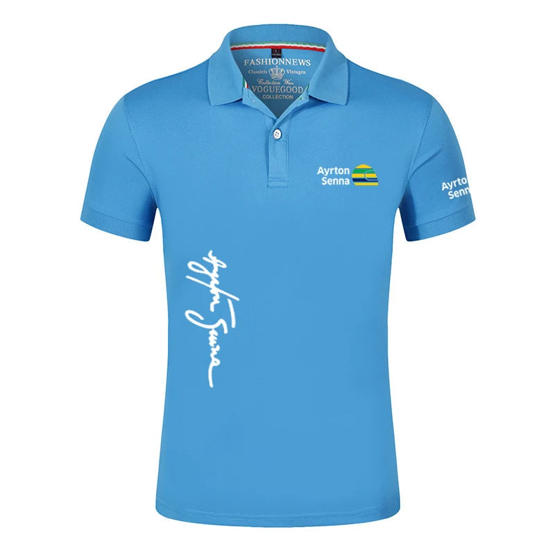 Ayrton Senna Brand Black Polo Shirts- Best Gift for Formula 1 Fan