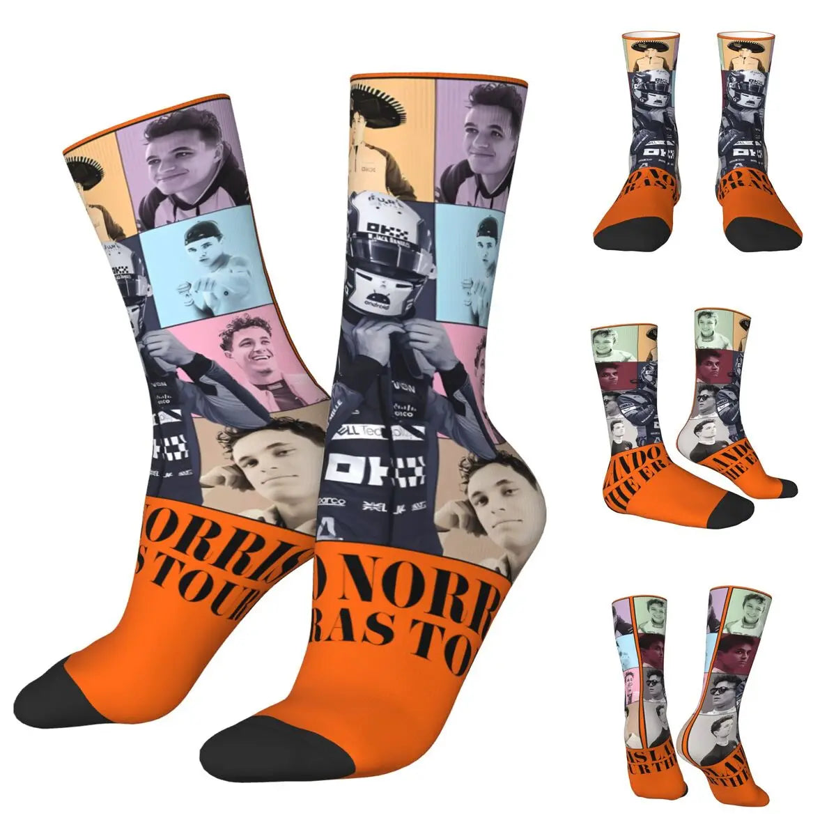 F1 World Champion Lando Norris Mclaren Formula 1 Team Star Fan's Socks in Various Designs Perfect F1 Gift