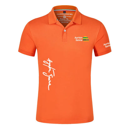 Ayrton Senna Brand Black Polo Shirts- Best Gift for Formula 1 Fan