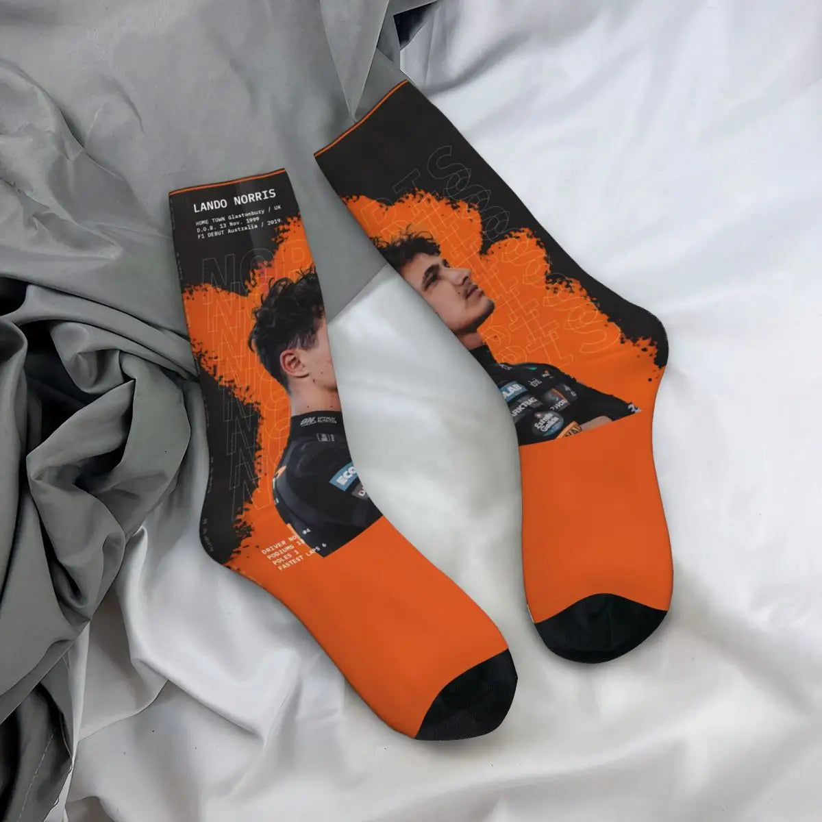 F1 World Champion Lando Norris Mclaren Formula 1 Team Star Fan's Socks in Various Designs Perfect F1 Gift