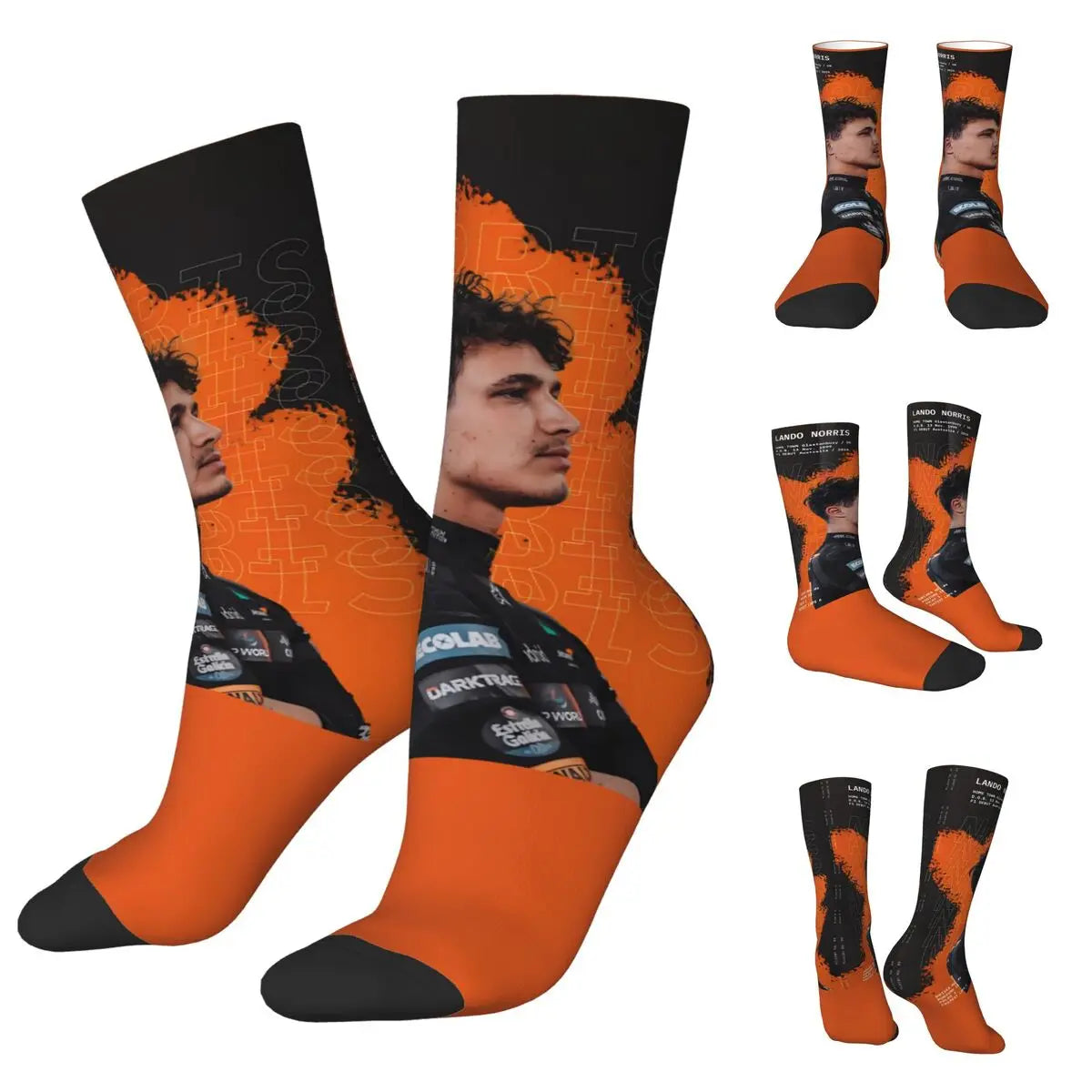 F1 World Champion Lando Norris Mclaren Formula 1 Team Star Fan's Socks in Various Designs Perfect F1 Gift