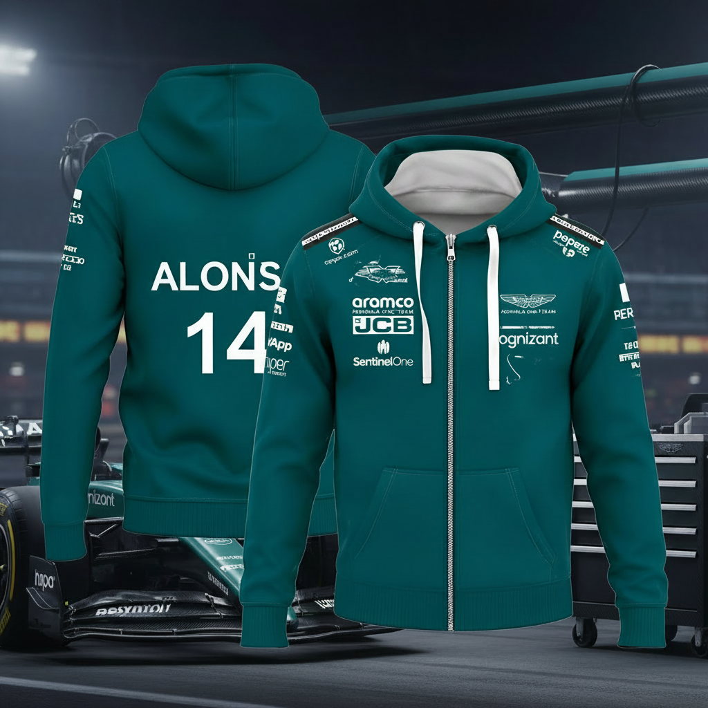 Aston Martin F1 Hoodie - Green Hood Lining