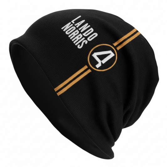 Black Gold Stripe Beanie Enhanced