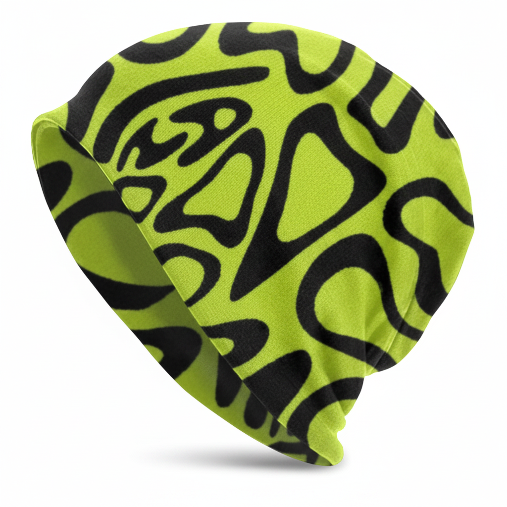 Lime Camo Beanie Enhanced