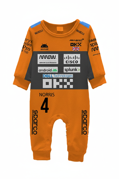 McLaren Norris Orange Baby Romper