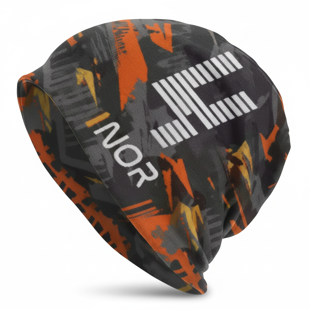 Orange Camo Beanie Enhanced
