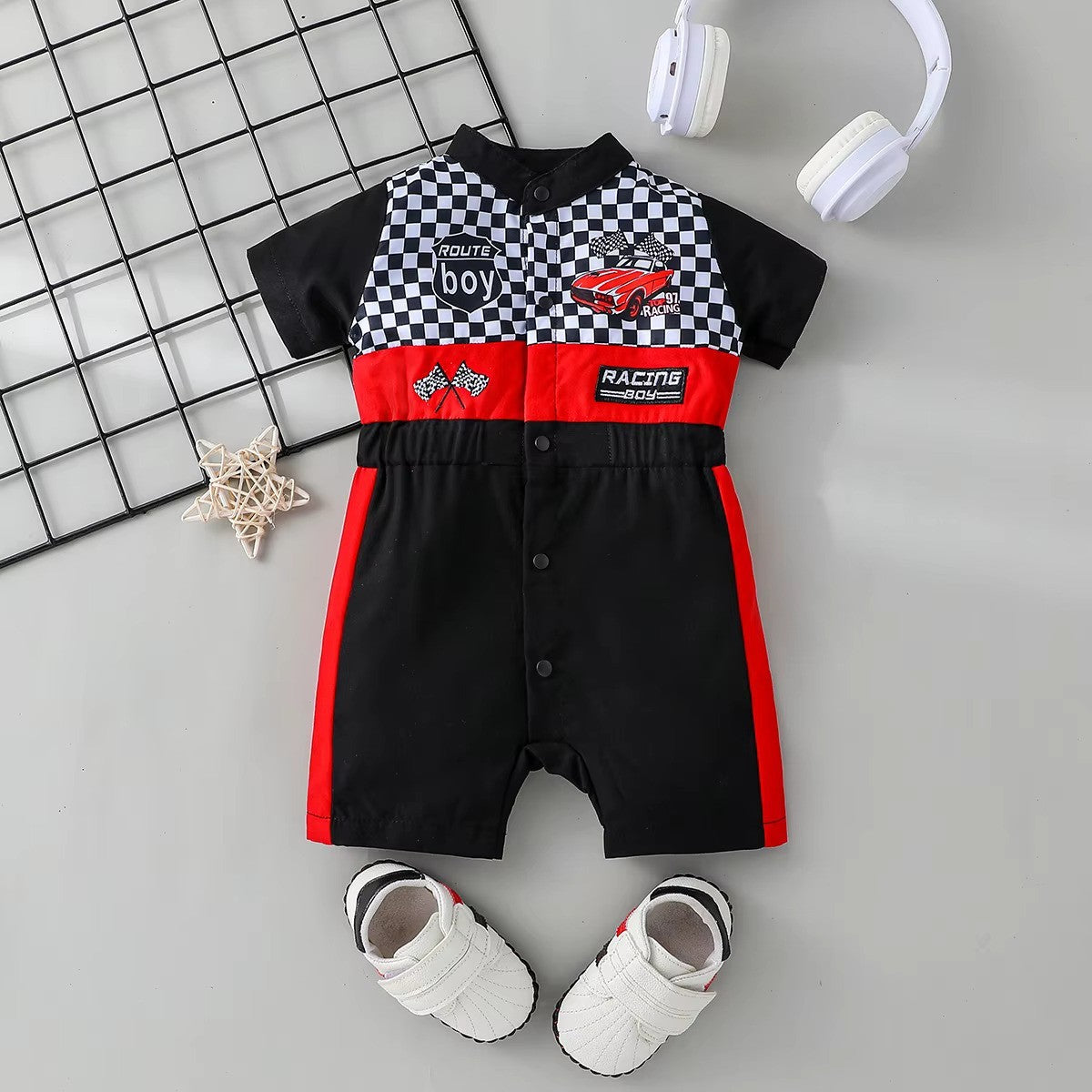 Baby Race Suit Style Romper/All in One