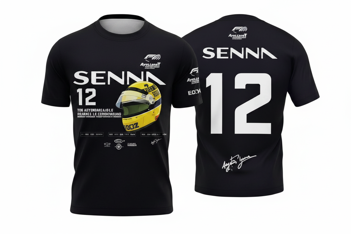 Senna #12 Black T-Shirt