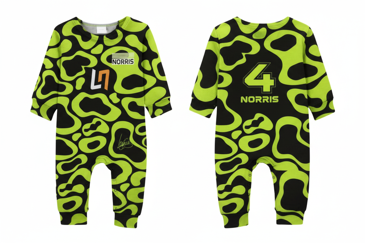 Sharpened Lando Norris Baby Romper with 4 and Norris