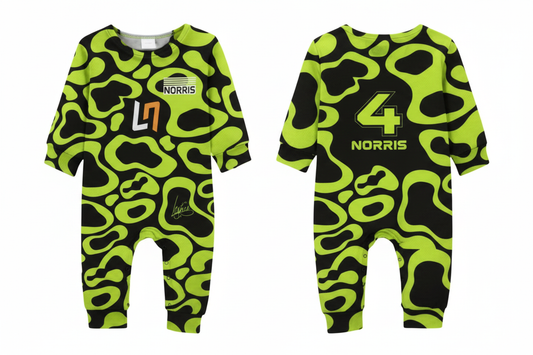 Sharpened Lando Norris Baby Romper with 4 and Norris