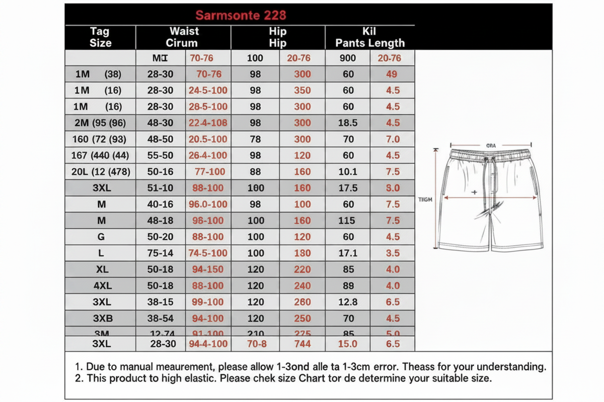 Size Chart Second Pass
