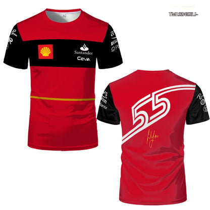 F1 T-Shirts All  Formula 1 Team Racing Design Crew Neck Sweatshirt High Quality Clothing